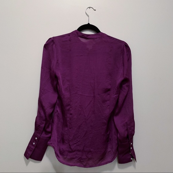 Purple Long-Sleeve Chiffon Blouse - Picture 6 of 7